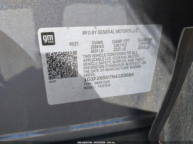 1G1FZ6S07N4103084 Chevrolet Bolt Euv Fwd Premier