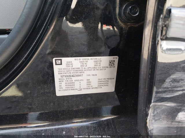 Продаж на аукціоні авто 2016 Gmc Sierra 1500, vin: 1GTV2LEC4GZ368417, номер лоту: 44937703