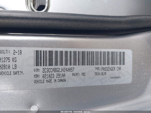 2C3CCABG2JH240057 Chrysler 300 300s