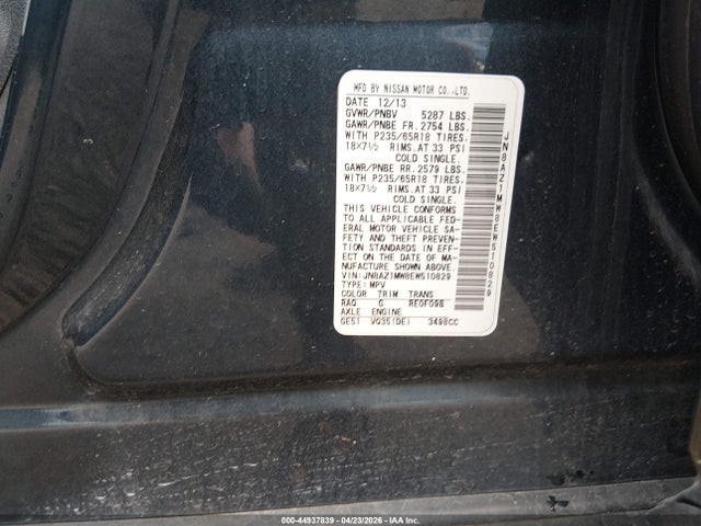 Nissan MURANO S 2014 JN8AZ1MW8EW510829 Image 9