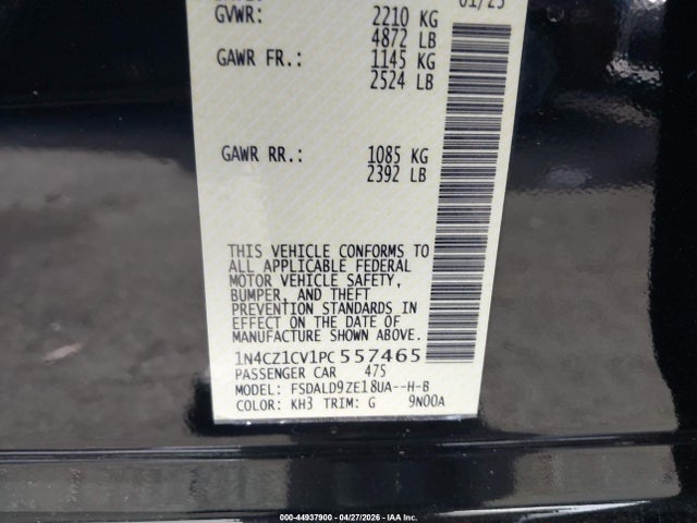 1N4CZ1CV1PC557465 Nissan Leaf Sv Plus 60 Kwh