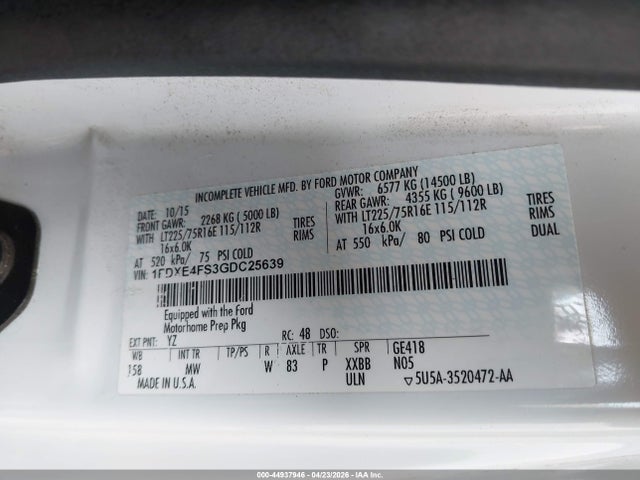 Ford E-450 Cutaway 2016 1FDXE4FS3GDC25639 Image 8