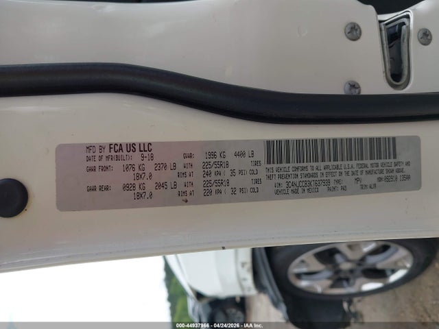 Продаж на аукціоні авто 2019 Jeep Compass Limited Fwd, vin: 3C4NJCCB3KT637939, номер лоту: 44937966
