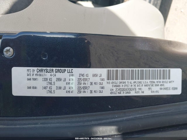 Продаж на аукціоні авто 2014 Dodge Grand Caravan American Value Pkg, vin: 2C4RDGBGXER362476, номер лоту: 44937978