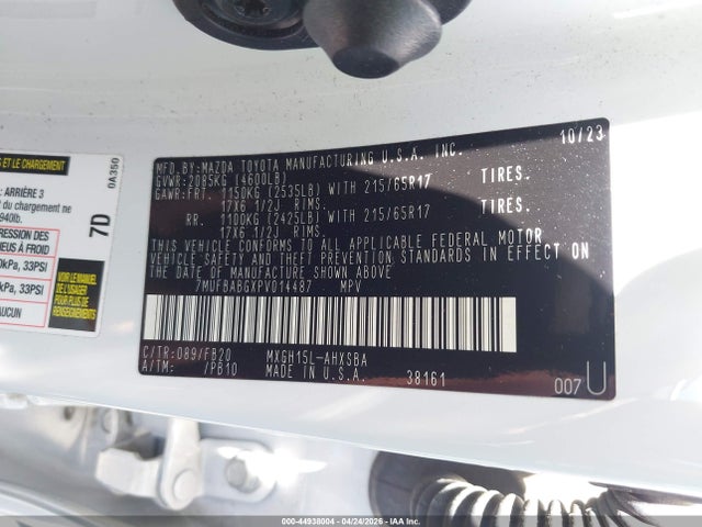 Продажа на аукционе авто 2023 Toyota Corolla Cross Hybrid Se, vin: 7MUFBABGXPV014487, номер лота: 44938004