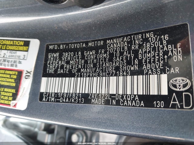 Toyota Corolla Le Eco 2017 2T1BPRHE9HC771843 Image 9