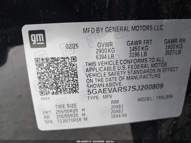 2025 Buick Enclave Preferred Fwd მანქანა იყიდება აუქციონზე, vin: 5GAEVARS7SJ200809, აუქციონის ნომერი: 44938114