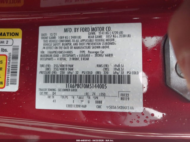 Ford Mustang Gt Premium Fastback 2021 1FA6P8CF0M5144005 Image 9