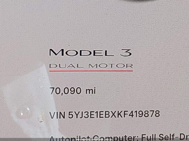 Aukcja sprzedaży 2019 Tesla Model 3 Long Range/performance, vin: 5YJ3E1EBXKF419878, numer aukcji: 44938153