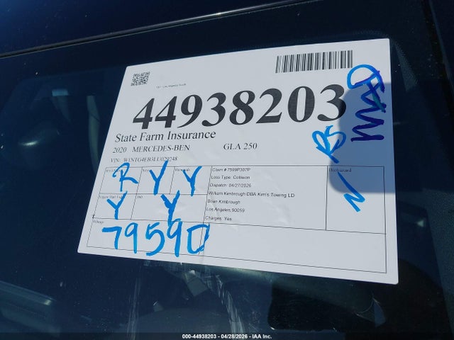 W1NTG4EB3LU029248 Mercedes-Benz GLA 250