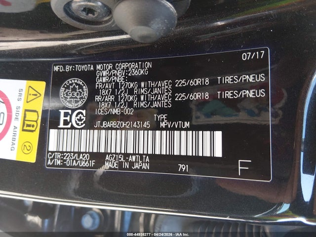 Auction sale of the 2017 Lexus Nx 200t, vin: JTJBARBZ0H2143145, lot number: 44938277