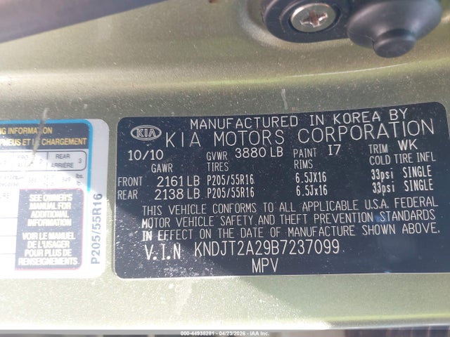 Aukcja sprzedaży 2011 Kia Soul +, vin: KNDJT2A29B7237099, numer aukcji: 44938281