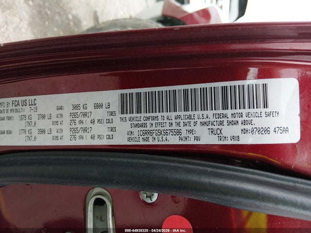 Aukcja sprzedaży 2019 Ram 1500 Classic Tradesman  4x2 6'4 Box, vin: 1C6RR6FG5KS675586, numer aukcji: 44938320