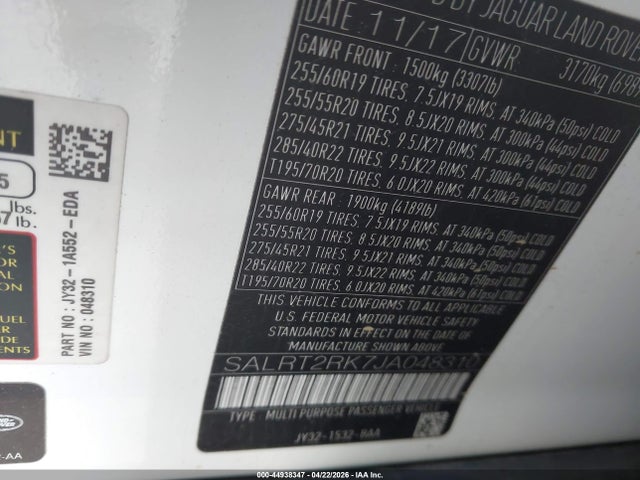 SALRT2RK7JA048310 Land Rover Discovery Hse Luxury