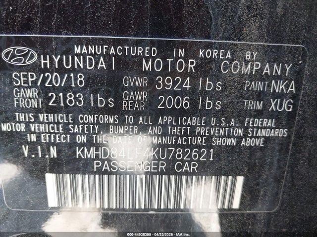 Hyundai Elantra Value Edition 2019 KMHD84LF4KU782621 Image 9