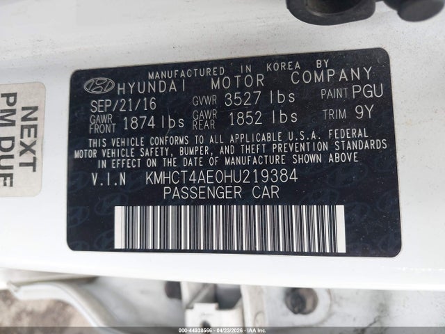 Hyundai ACCENT SE 2017 KMHCT4AE0HU219384 Image 9