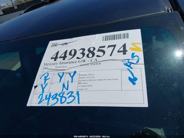 2009 Toyota Highlander მანქანა იყიდება აუქციონზე, vin: JTEDA41A492005289, აუქციონის ნომერი: 44938574