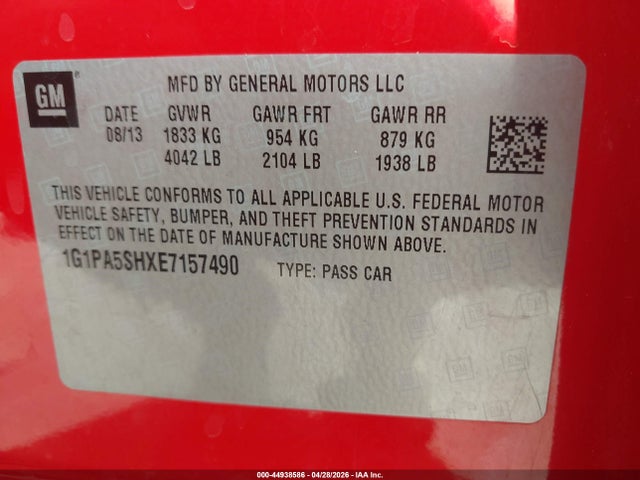 1G1PA5SHXE7157490 Chevrolet Cruze Ls Auto