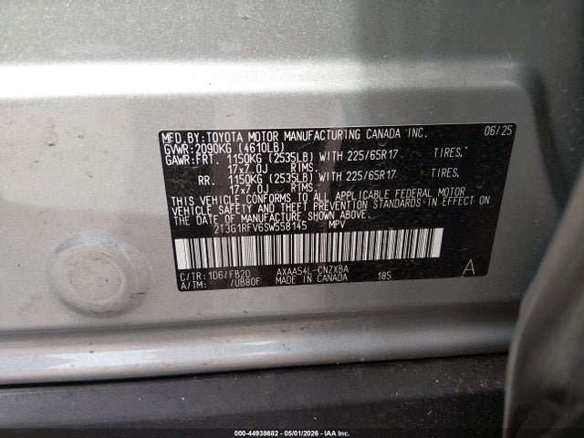 Toyota RAV4 LE 2025 2T3G1RFV6SW558145 Image 9