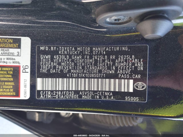 4T1BF1FK1EU850771 Toyota CAMRY LE