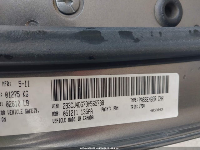 Продажа на аукционе авто 2011 Dodge Challenger, vin: 2B3CJ4DG7BH565788, номер лота: 44938807
