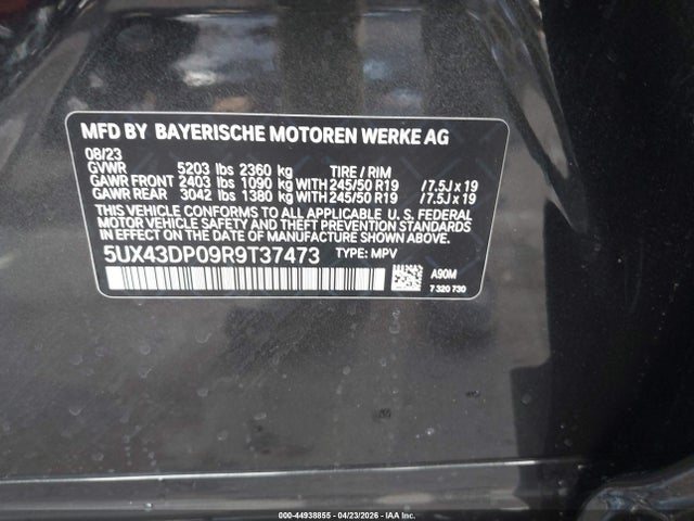 5UX43DP09R9T37473 BMW X3 Sdrive30i