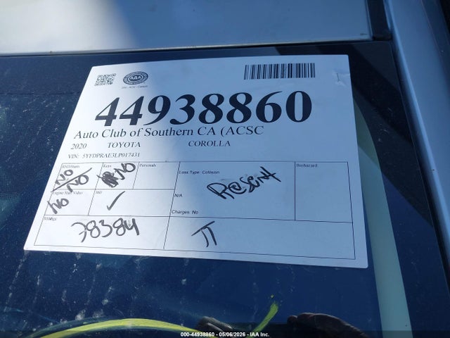 Toyota COROLLA L 2020 5YFDPRAE3LP017431 Image 11