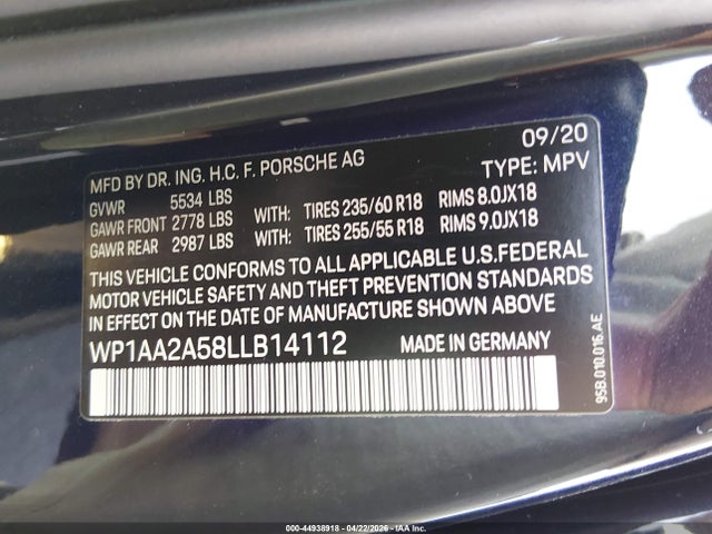 Porsche Macan 2020 WP1AA2A58LLB14112 Image 9