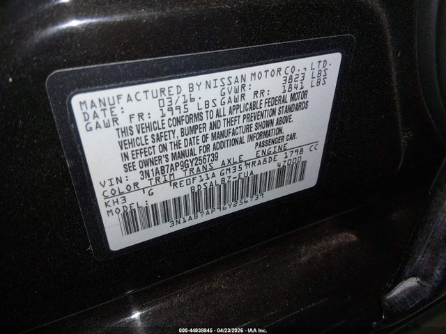 3N1AB7AP9GY256739 Nissan SENTRA S