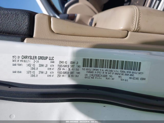 44938948 :رقم المزاد ، 1C4RJFBG8EC416689 vin ، 2014 Jeep Grand Cherokee Limited مزاد بيع