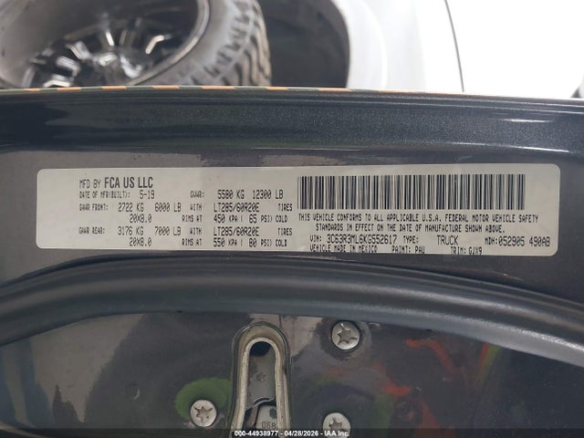 Продажа на аукционе авто 2019 Ram 3500 Laramie  4x4 6'4 Box, vin: 3C63R3ML6KG552617, номер лота: 44938977