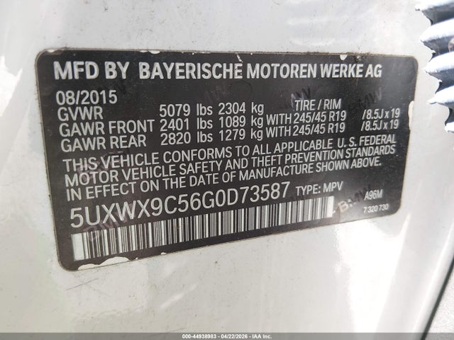 5UXWX9C56G0D73587 BMW X3 Xdrive28i