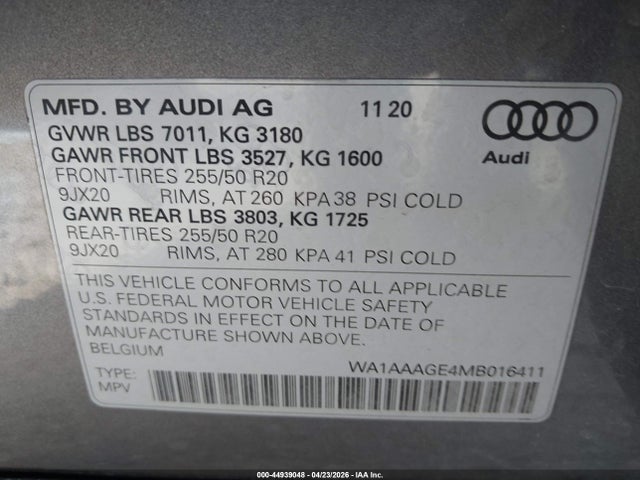 WA1AAAGE4MB016411 Audi E-tron Premium Quattro