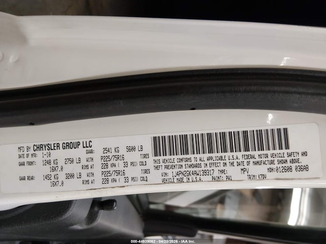 Продажа на аукционе авто 2010 Jeep Liberty Sport, vin: 1J4PN2GK4AW139317, номер лота: 44939062