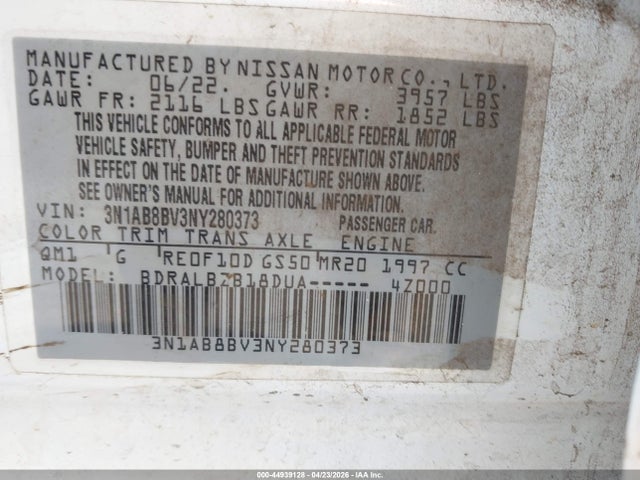 3N1AB8BV3NY280373 Nissan Sentra S Xtronic Cvt