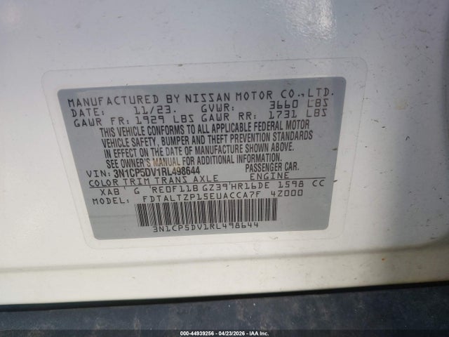 Aukcja sprzedaży 2024 Nissan Kicks Sr Xtronic Cvt, vin: 3N1CP5DV1RL498644, numer aukcji: 44939256