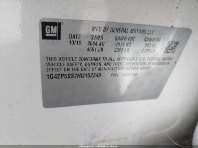 Buick Lacrosse Essence 2017 1G4ZP5SS7HU162349 Image 9