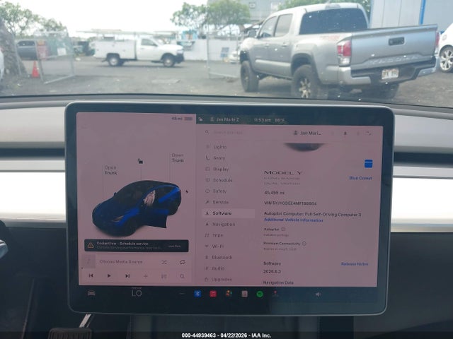 44939463 :رقم المزاد ، 5YJYGDEE4MF198664 vin ، 2021 Tesla Model Y Long Range Dual Motor All-wheel Drive مزاد بيع