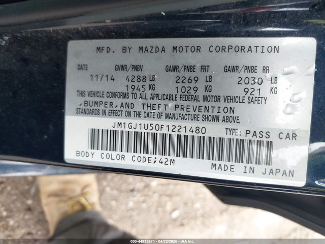 JM1GJ1U50F1221480 Mazda Mazda6 I Sport