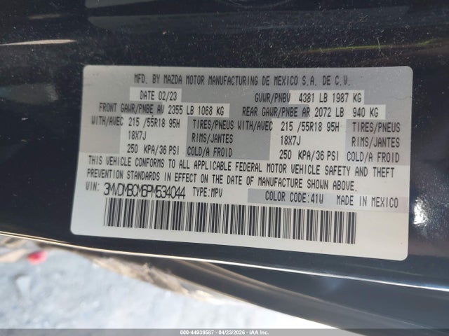 44939587 :رقم المزاد ، 3MVDMBCM6PM534044 vin ، 2023 Mazda Cx-30 2.5 S Preferred مزاد بيع