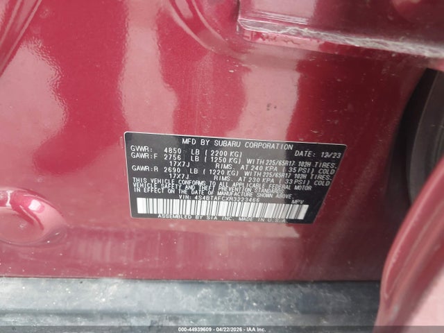 Продажа на аукционе авто 2024 Subaru Outback Premium, vin: 4S4BTAFCXR3223466, номер лота: 44939609