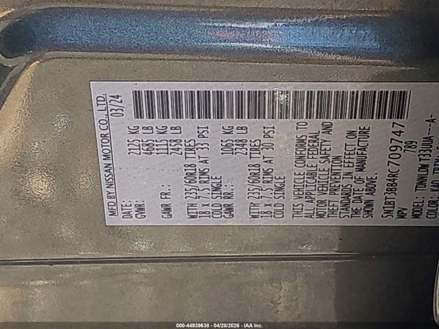 Продаж на аукціоні авто 2024 Nissan Rogue Sv Intelligent Awd, vin: 5N1BT3BB4RC709747, номер лоту: 44939638