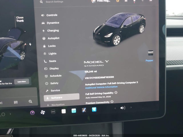 Продаж на аукціоні авто 2021 Tesla Model Y Standard Range Rear-wheel Drive, vin: 5YJYGDED6MF163096, номер лоту: 44939655
