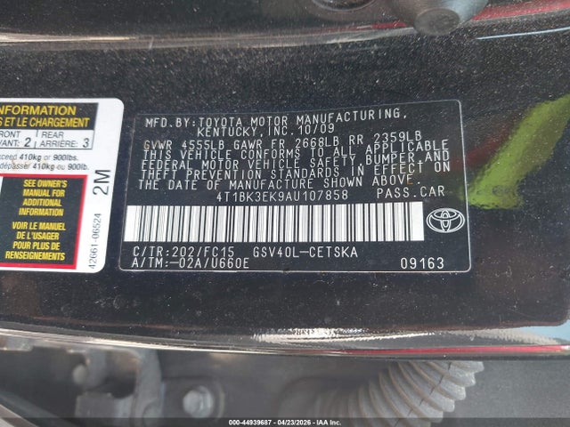 Продаж на аукціоні авто 2010 Toyota Camry Se V6, vin: 4T1BK3EK9AU107858, номер лоту: 44939687