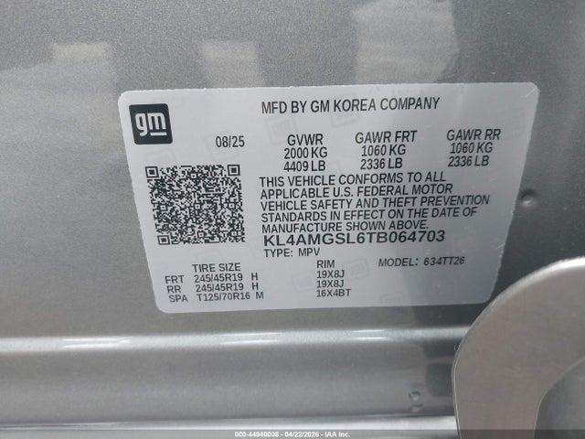 Продажа на аукционе авто 2026 Buick Encore Gx Avenir Awd, vin: KL4AMGSL6TB064703, номер лота: 44940008