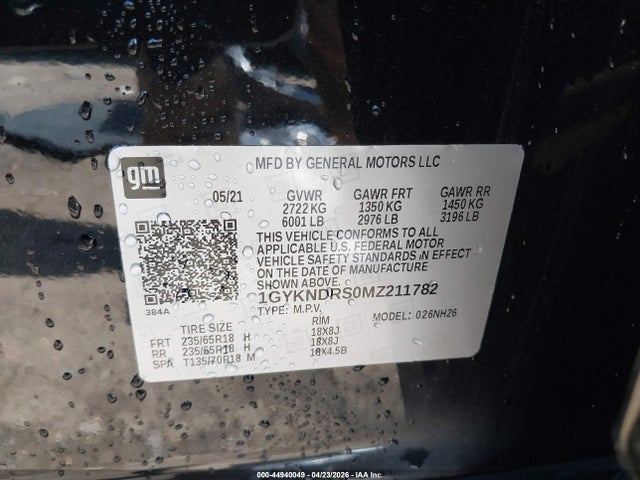 Продажа на аукционе авто 2021 Cadillac Xt5 Awd Premium Luxury, vin: 1GYKNDRS0MZ211782, номер лота: 44940049