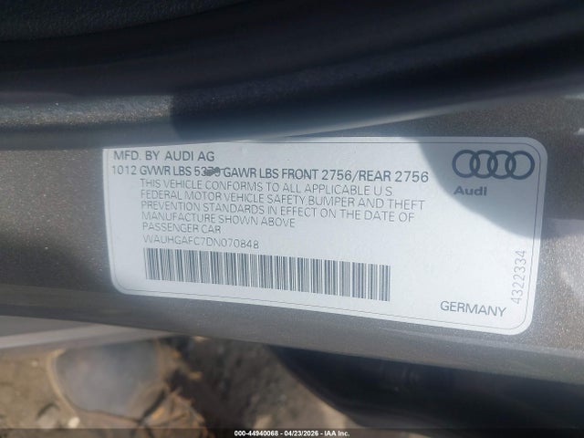 Aukcja sprzedaży 2013 Audi A6 3.0t Premium, vin: WAUHGAFC7DN070848, numer aukcji: 44940068