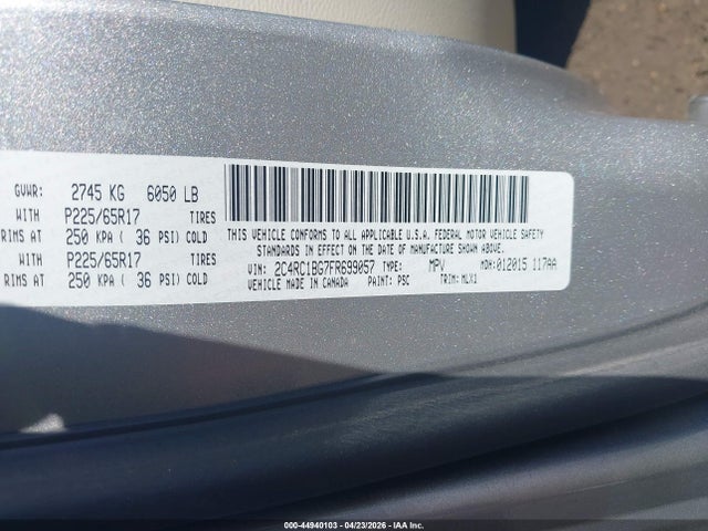 Продаж на аукціоні авто 2015 Chrysler Town & Country Touring, vin: 2C4RC1BG7FR699057, номер лоту: 44940103
