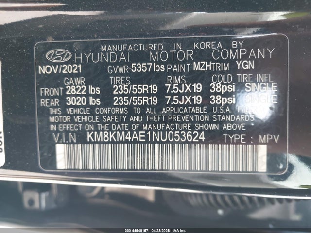 KM8KM4AE1NU053624 Hyundai IONIQ 5 SE