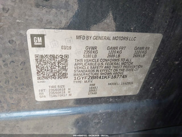 Продажа на аукционе авто 2019 Cadillac Xt4 Luxury, vin: 1GYFZBR41KF187745, номер лота: 44940183